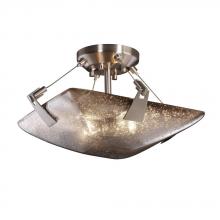 Justice Design Group FSN-9630-25-OPAL-NCKL - 14&#34; Semi-Flush Bowl w/ Tapered Clips