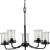 Winslett Collection Five-Light Matte Black Clear Seeded Glass Coastal Chandelier Light
