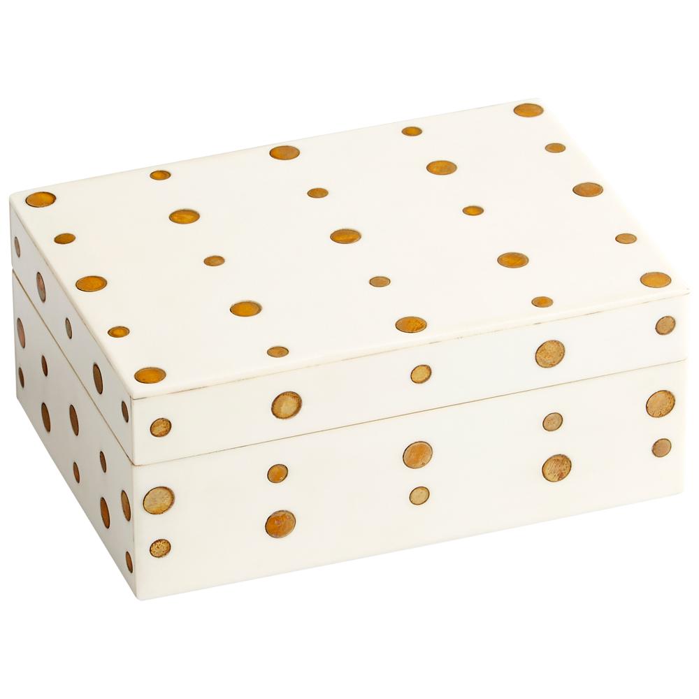 Dot Crown Container White And Brass - Small