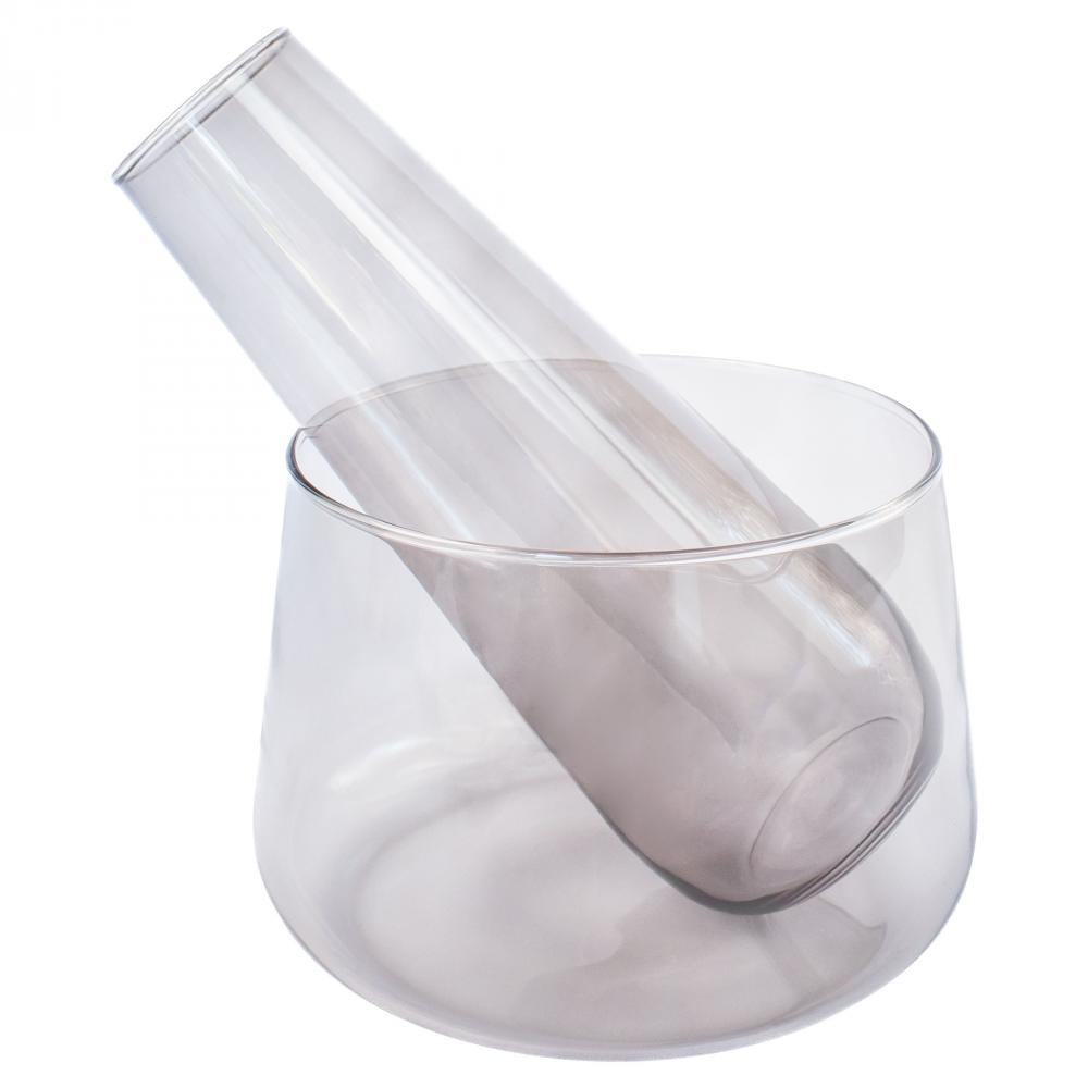 Water Drop Carafe & Bowl Designed by Thom Filicia Smoked