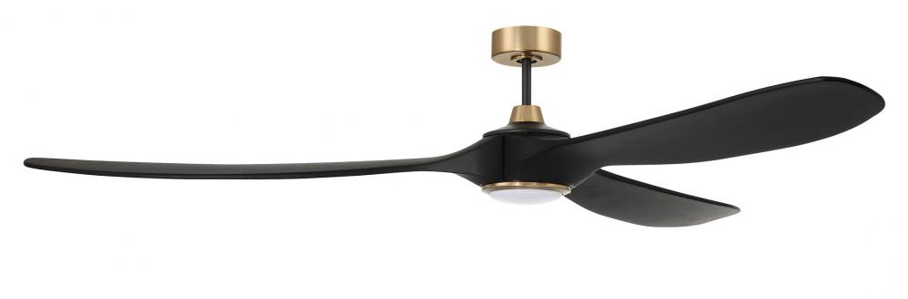 72&#34;  Ceiling Fan w/DC Motor, w/Blades & LED Light Kit, Damp Rated