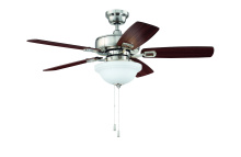 Craftmade TCE42BNK5C1-C - 42&#34; Twist N Click Fan in Brushed Polished Nickel w/ Ash/Mahogany Blades (3-Light Bowl)