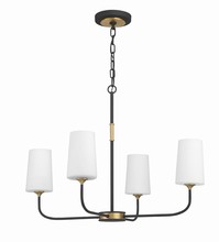 Crystorama NIL-70014-BF-MG - Niles 4 Light Black Forged + Modern Gold Chandelier