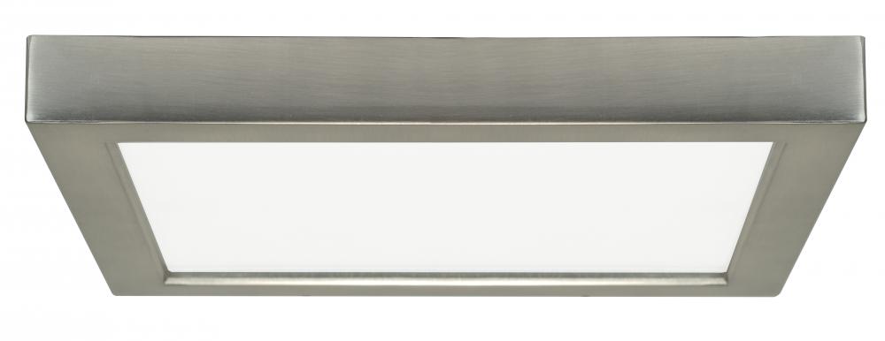 18.5 watt; 9&#34; Flush Mount LED Fixture; 2700K; Square Shape; Brushed Nickel Finish; 120 volts