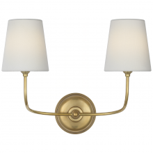 Visual Comfort & Co. Signature Collection TOB 2088HAB-L-CL - Vendome 16&#34; Cordless Double Sconce