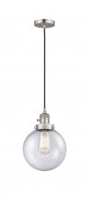 Innovations Lighting 201CSW-SN-G204-8 - Beacon - 1 Light - 8 inch - Brushed Satin Nickel - Cord hung - Mini Pendant