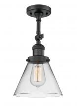 Innovations Lighting 201F-BK-G42-LED - Cone - 1 Light - 8 inch - Matte Black - Adjustable Semi-Flush Mount