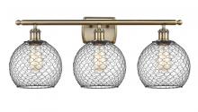 Innovations Lighting 516-3W-AB-G122-8CBK-LED - Farmhouse Chicken Wire - 3 Light - 28 inch - Antique Brass - Bath Vanity Light