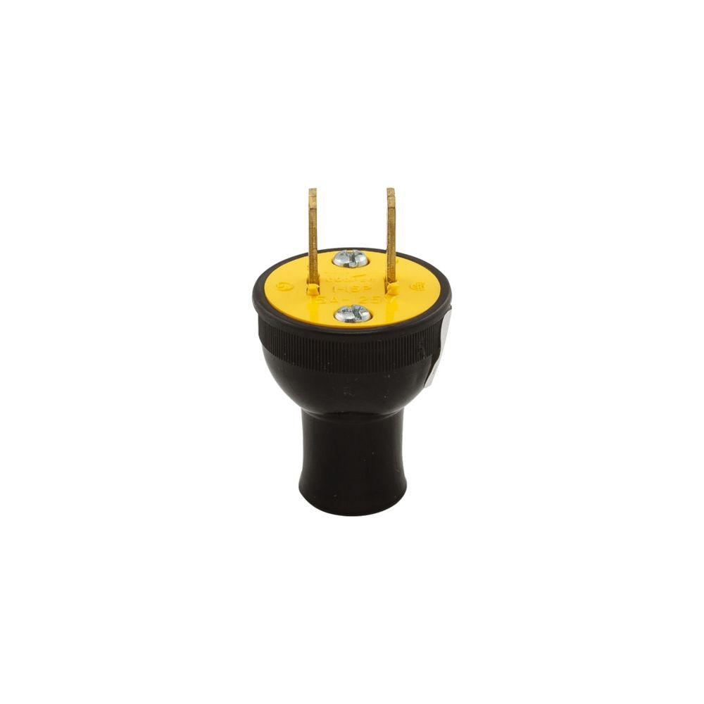 Plug 15A 125V 2P2W Round .406&#34;Dia Str BK