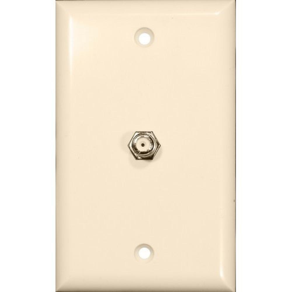 Sgl F Conn Wallplate Lt. Almond