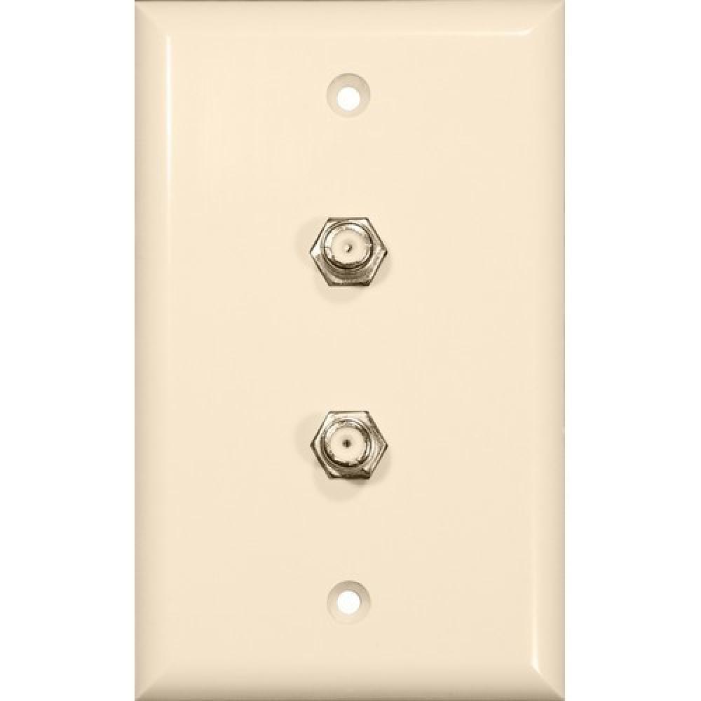 Double F Conn Wallplate Lt. Almond