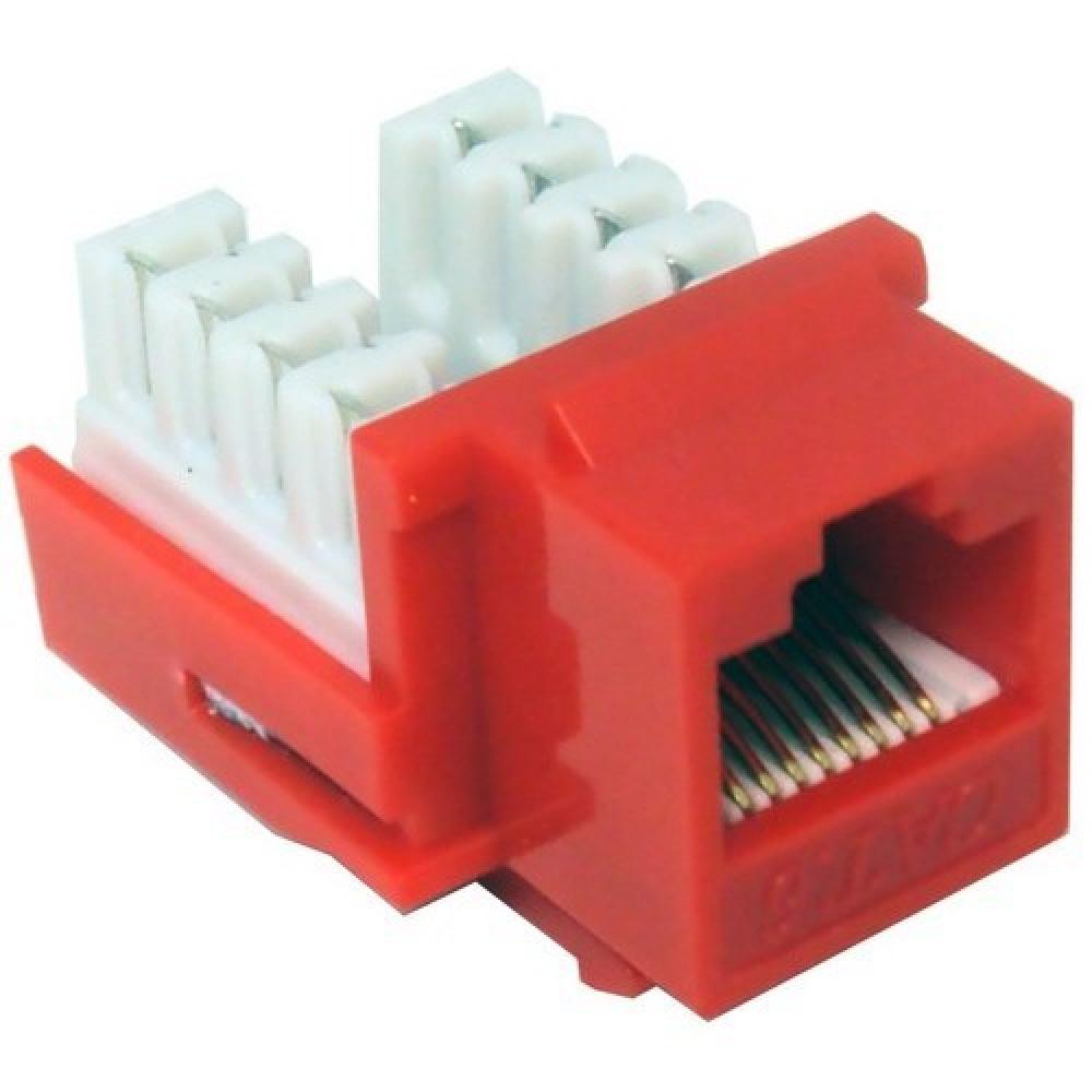 Cat6 (RJ45) Unshielded Keyst1 Jacks Red