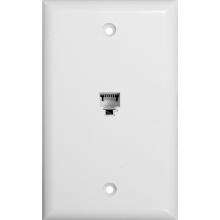 Morris 86011 - Sgl RJ14 6 Cndtr Ph1 Jack Wallplate Wht