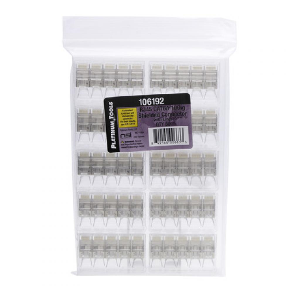 RJ45 C6A 10Gig Shield Con w/Lnr 25/Clam