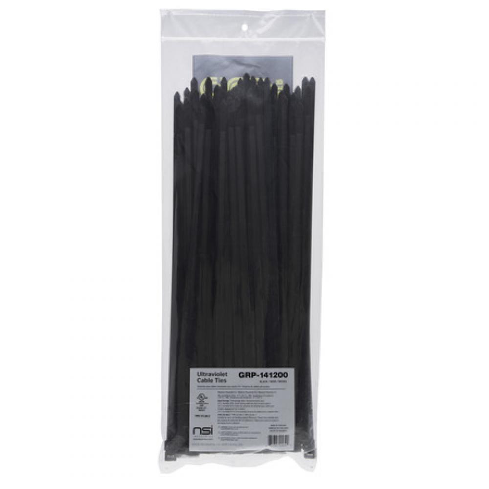 PowerGRP Cable Tie Black 14&#34; 120lb (100PK)