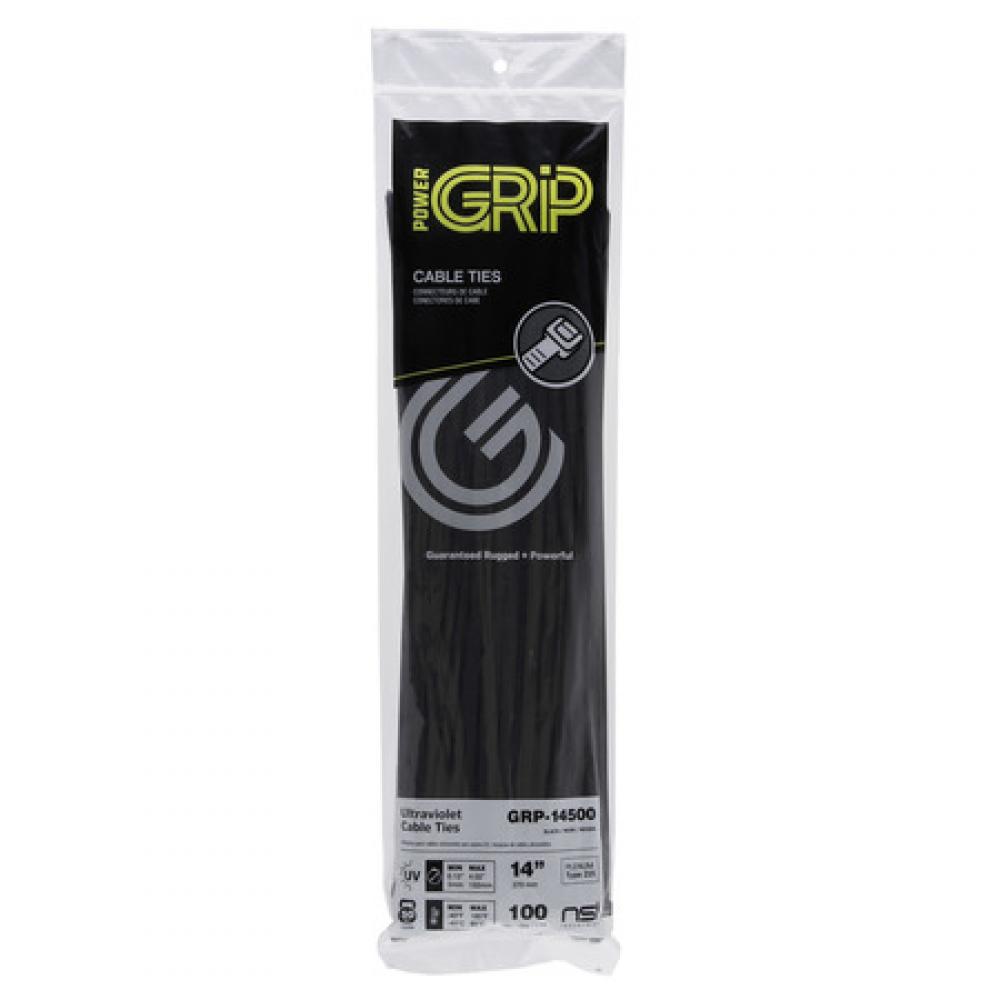 PowerGRP Cable Tie Black 14&#34; 50lb (100PK)