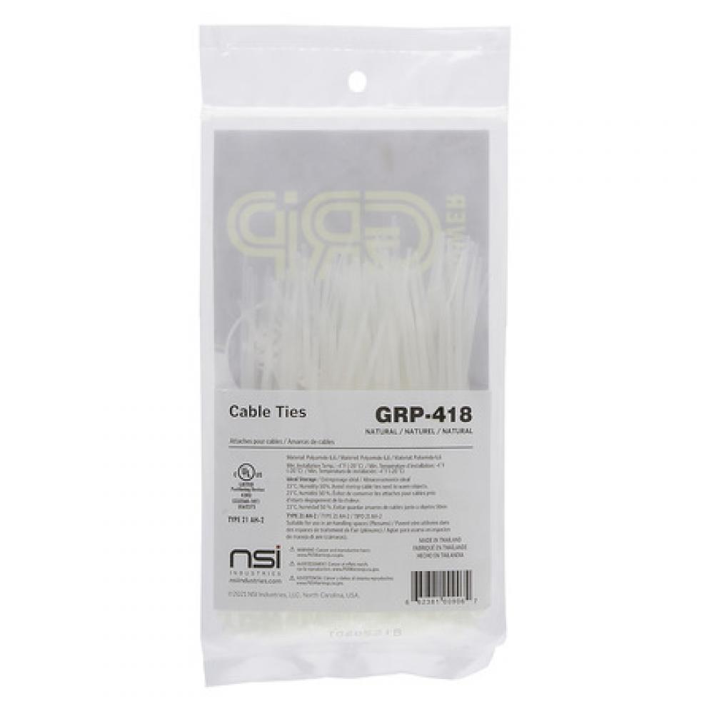 PowerGRP Cable Tie Natural 4&#34; 18lb  (100PK)