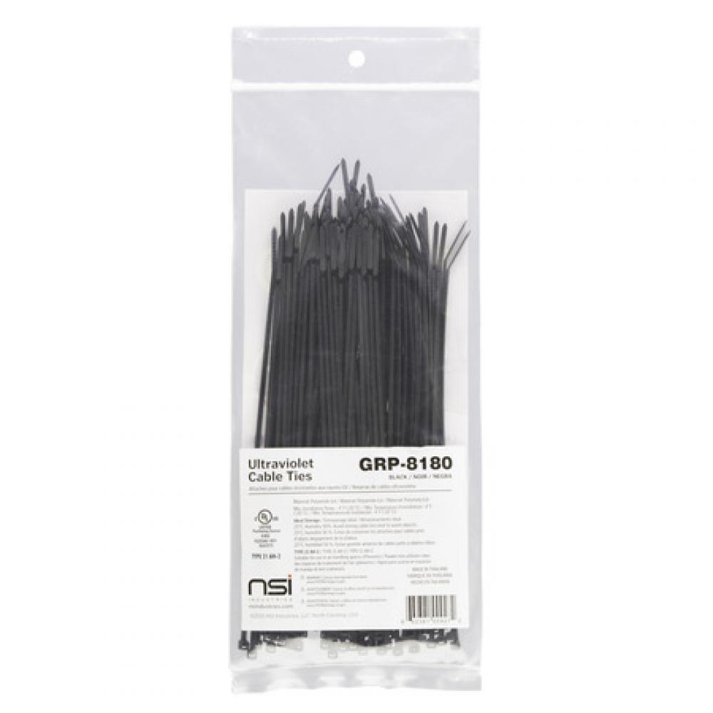 PowerGRP Cable Tie Black 8&#34; 18lb (100PK)