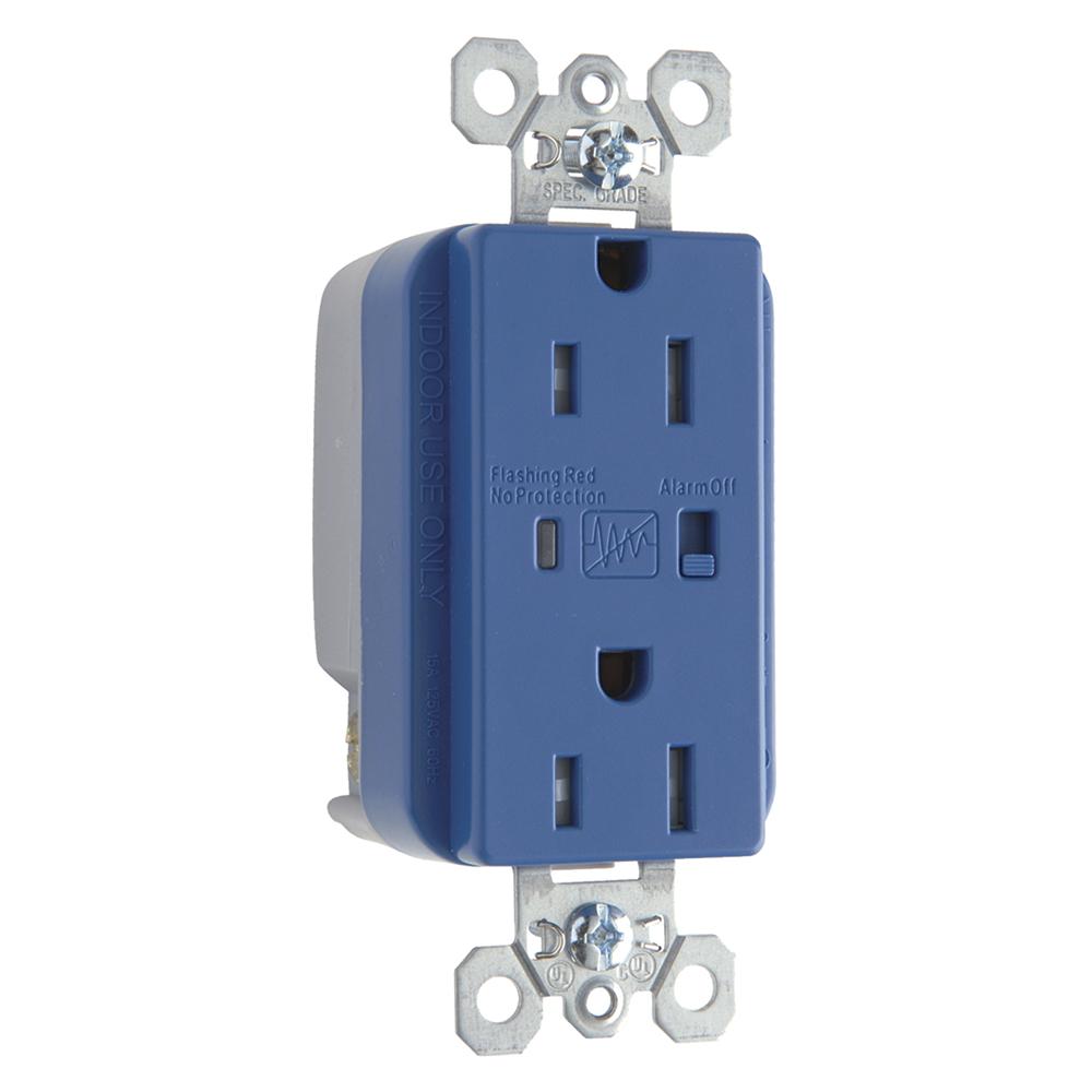 SPD RECP TR 15A/125V ALARM BLUE