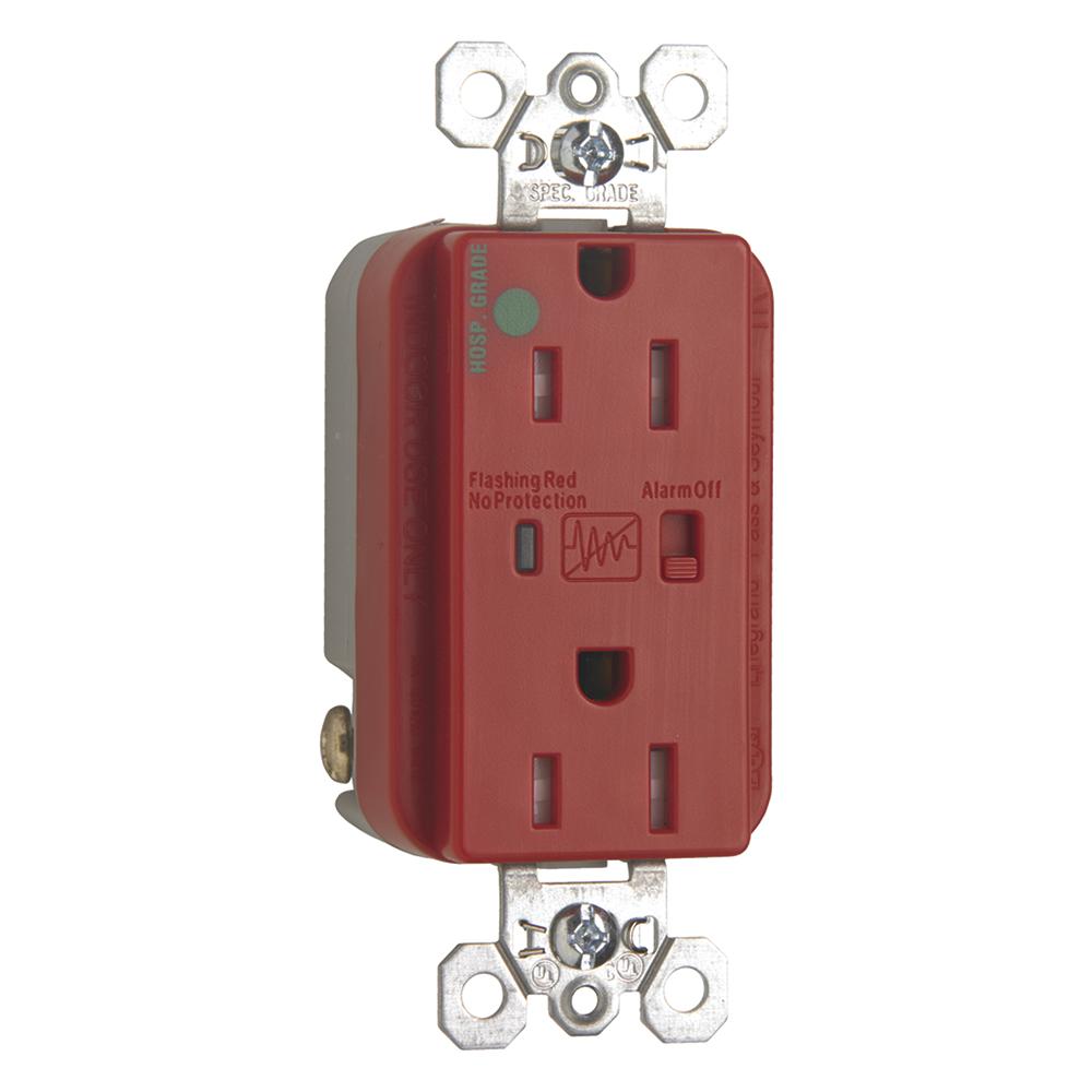 HG SPD RECP TR 15A/125V ALARM RED