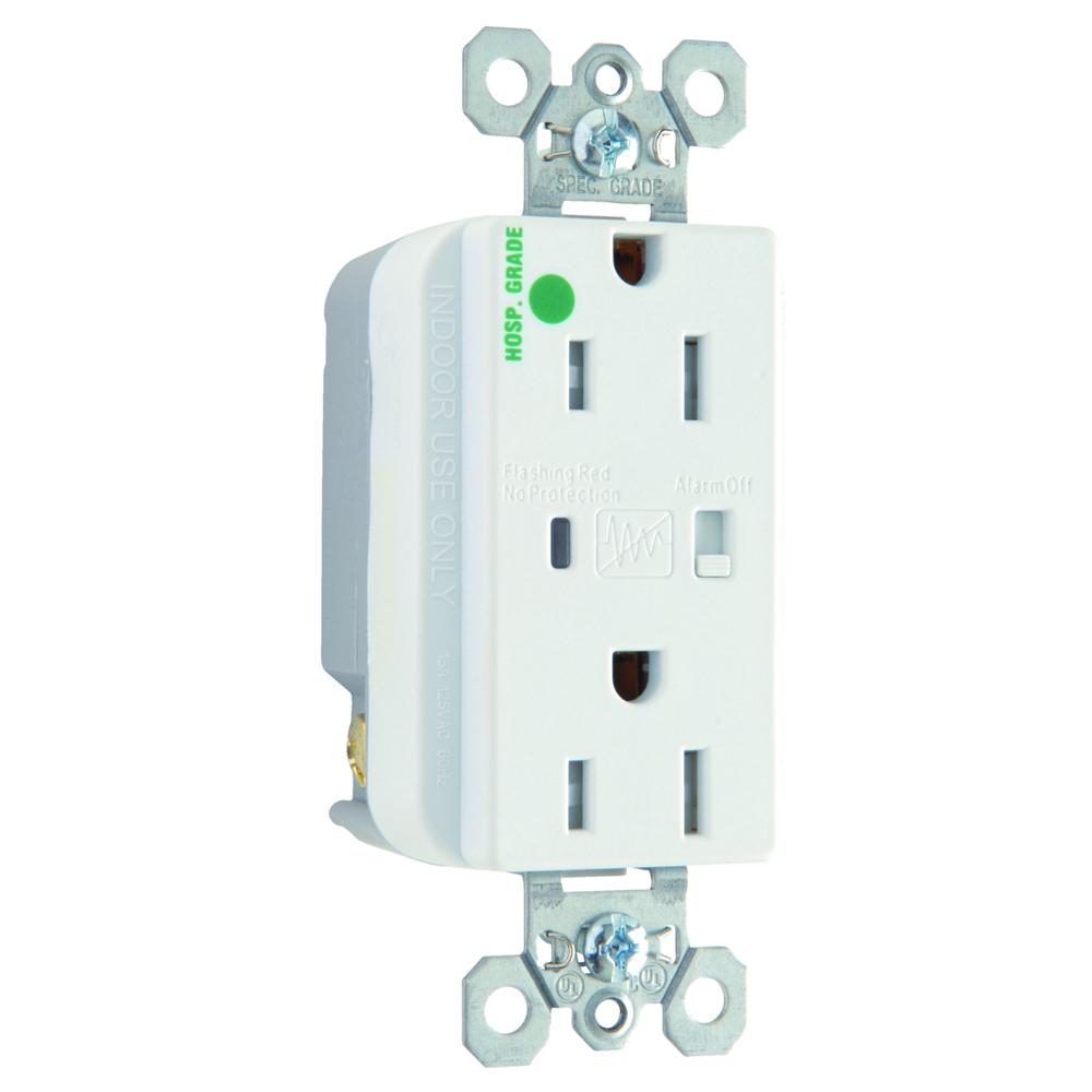 HG SPD RECP TR 15A/125V ALARM WH
