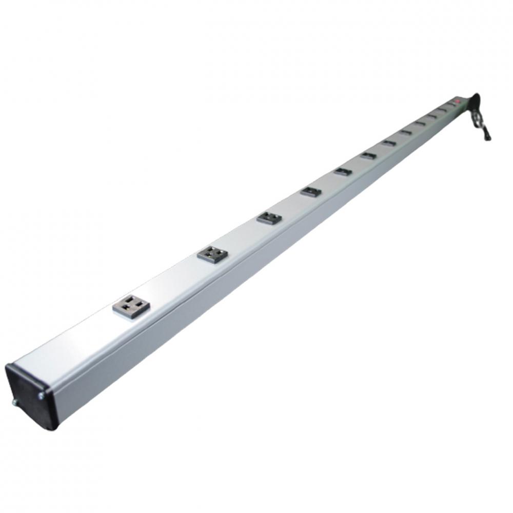 15A, 72IN, 12 OL, SW, 15FT CORD, GY
