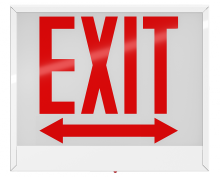 RAB Lighting EXIT-DACH - CH EXIT UNV FC RED-L WH-H DOUBLE-ARW