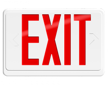 RAB Lighting EXIT-R - CMB UNV-FC NO-H EM RED-L WH-H -CAPA