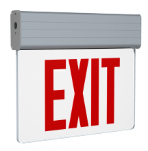 RAB Lighting EXITEDGE-1NY/E - NY EXIT 1FACE EM RED-L CL-PANEL AL-HSNG