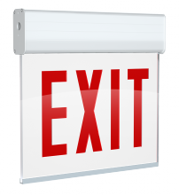 RAB Lighting EXITEDGE-1WPWCH - EDGELIT CH EXIT 1FACE WH-P WH-H NO-ARROW