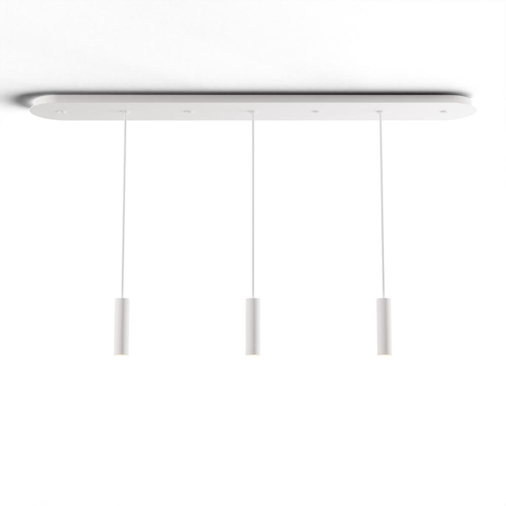 Combi Pendant 6&#34; Linear 3 Combo Matte White with Matte White Canopy