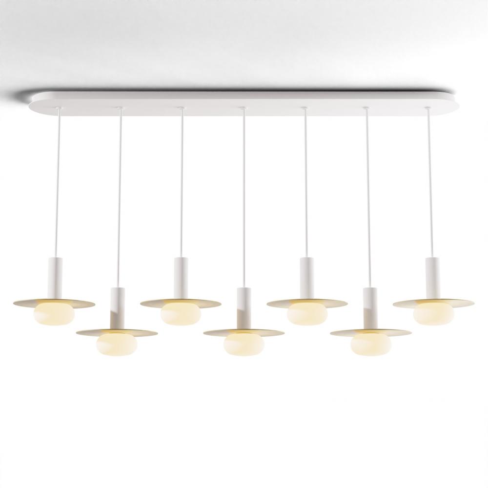 Combi Pendant 6&#34; Linear 7 Combo Matte White with Matte White Canopy