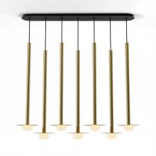 Koncept Inc CMP-L7-S-36-BRS+MBRS9+GLB - Combi Pendant 36&#34; Linear 7 Combo Brass with Matte Black Canopy