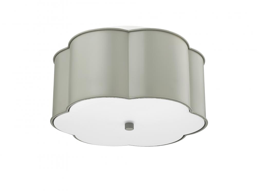 3-Light Flushmount Ceiling Light Cement Gray