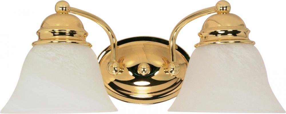Empire - 2 Light 15&#34; Vanity with Alabaster Glass - Polished Brass Finish