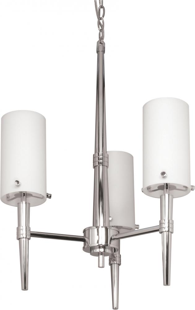 Jet ES - 3 Light 14 &#34; Chandelier w/ Satin White Glass - (3) 13w GU24 Lamps Included