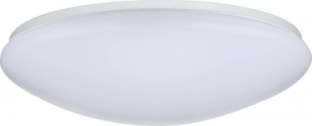 19&#34;- LED Flush with White Acrylic Lens - White Finish - 120V