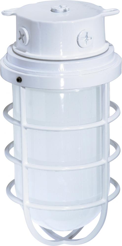 1 Light - 11&#34; Vapor Proof - Surface Mount with Frosted Glass - White Finish