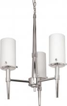 Nuvo 60/3863 - Jet ES - 3 Light 14 &#34; Chandelier w/ Satin White Glass - (3) 13w GU24 Lamps Included