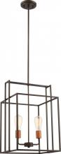 Nuvo 60/5852 - Lake - 2 Light 14&#39;&#39; Square Pendant - Forest Bronze Finish with Copper Accents