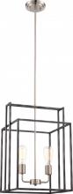Nuvo 60/5857 - Lake - 2 Light 14&#34; Square Pendant - Iron Black Finish with Brushed Nickel Accents