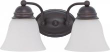 Nuvo 62/1022 - 2 Light - Empire LED 15&#34; Vanity Wall Fixture - Mahogany Bronze Finish - Frosted Glass - Lamps