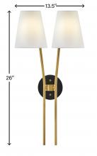 Hinkley 37382HB - Large Two Light Sconce