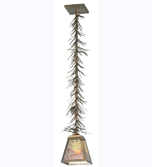 7&#34; Square Winter Pine Mini Pendant