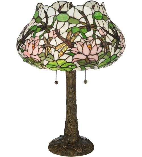 22.5&#34;H Dragonfly Flower Table Lamp