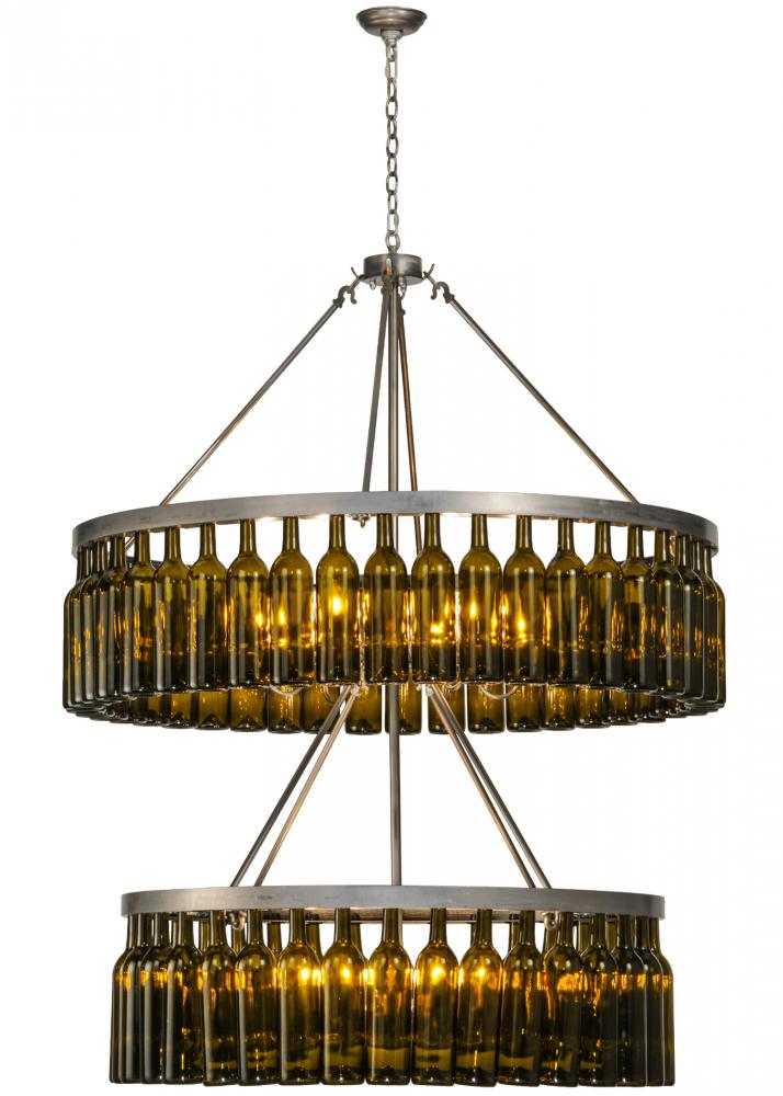 46&#34;W Tuscan Vineyard Estate 80 Wine Bottle Two Tier Chandelier
