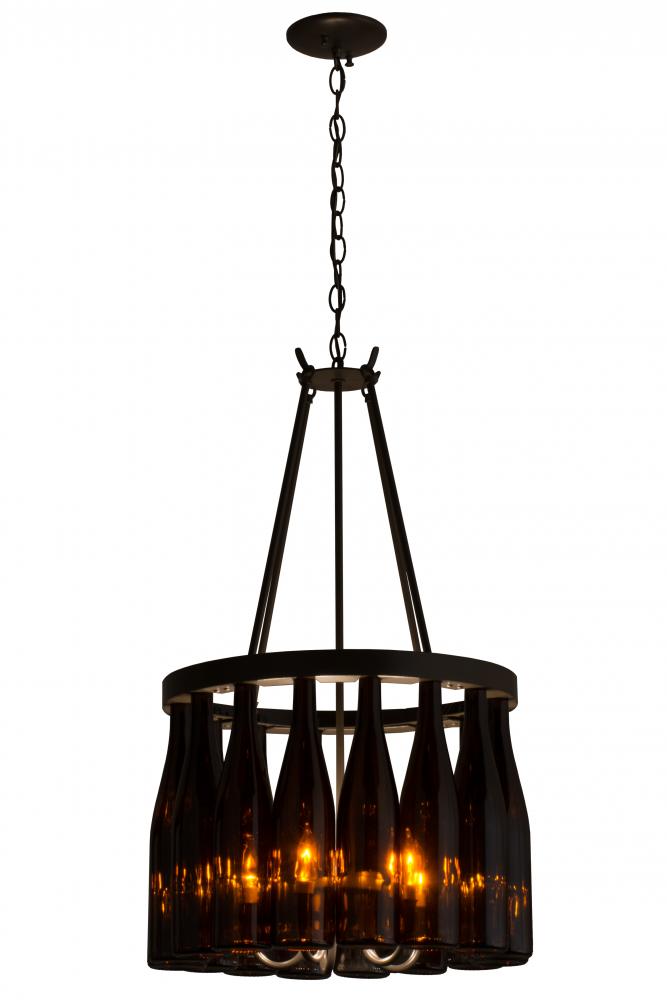 17&#34;W Tuscan Vineyard Estate 16 Wine Bottle Chandelier