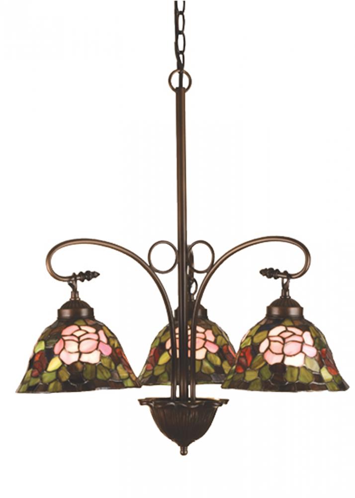 24&#34;W Tiffany Rosebush 3 LT Chandelier.602