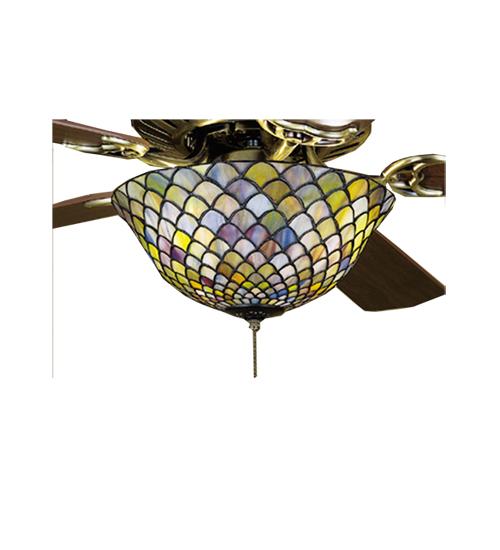 12&#34;W Fishscale Fan Light Fixture