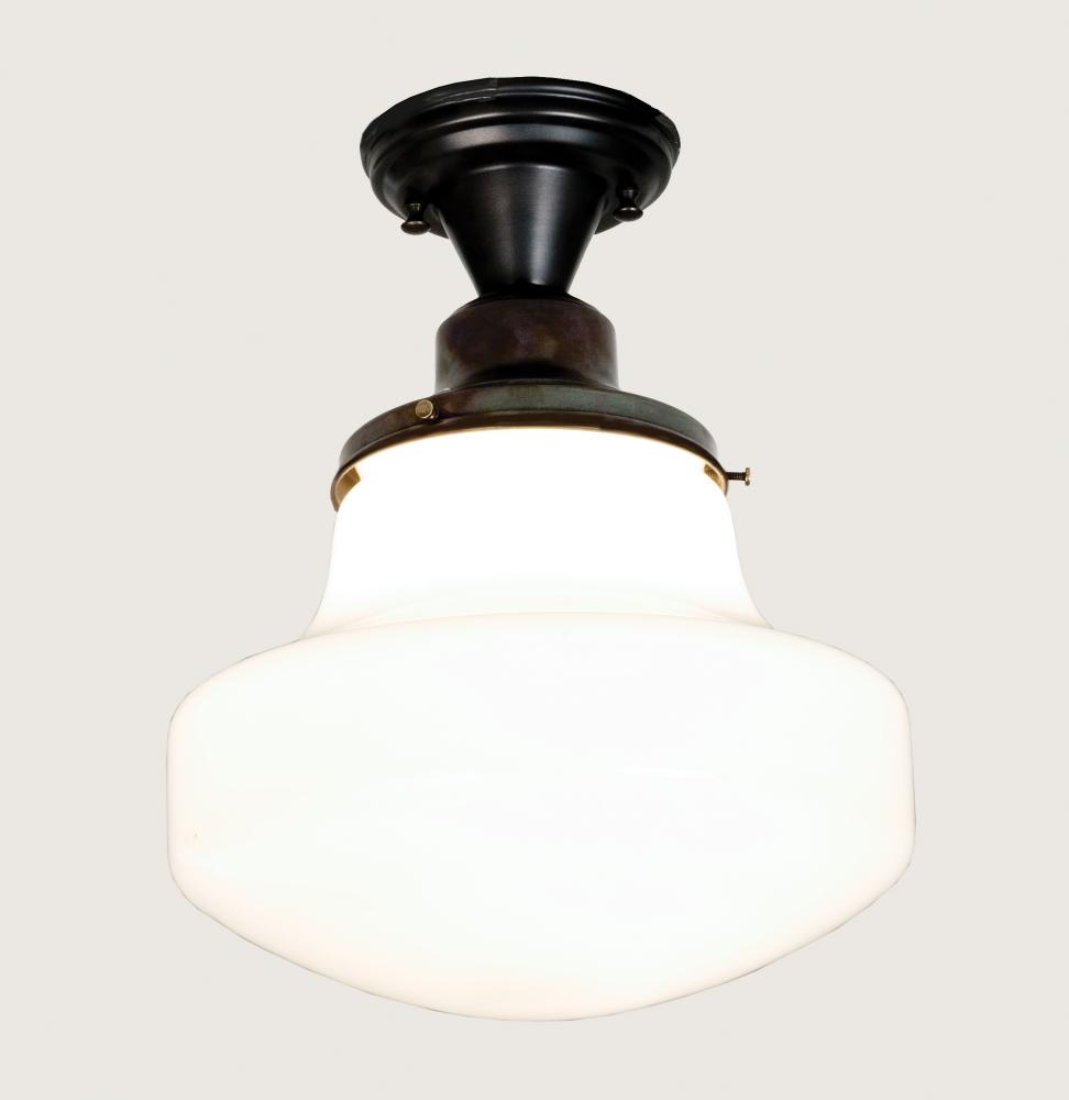 12&#34;W Revival Schoolhouse W/Classic Globe Semi-Flushmount